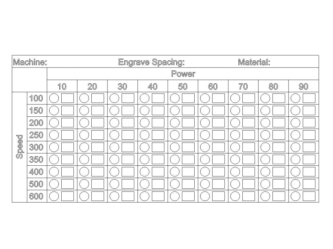 Laser Cutter Engrave Calibration Plate Rendering