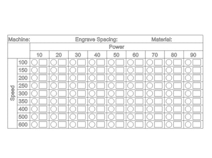 Laser Cutter Engrave Calibration Plate Rendering