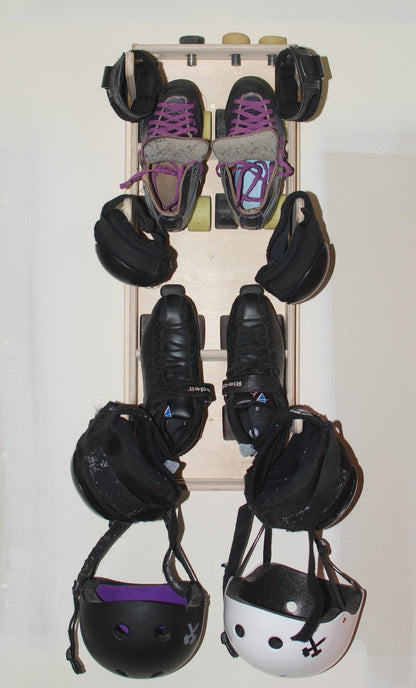 Roller Derby Gear Rack in use