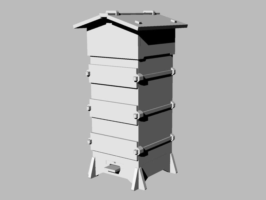 Barcelona Warré Beehive rendering