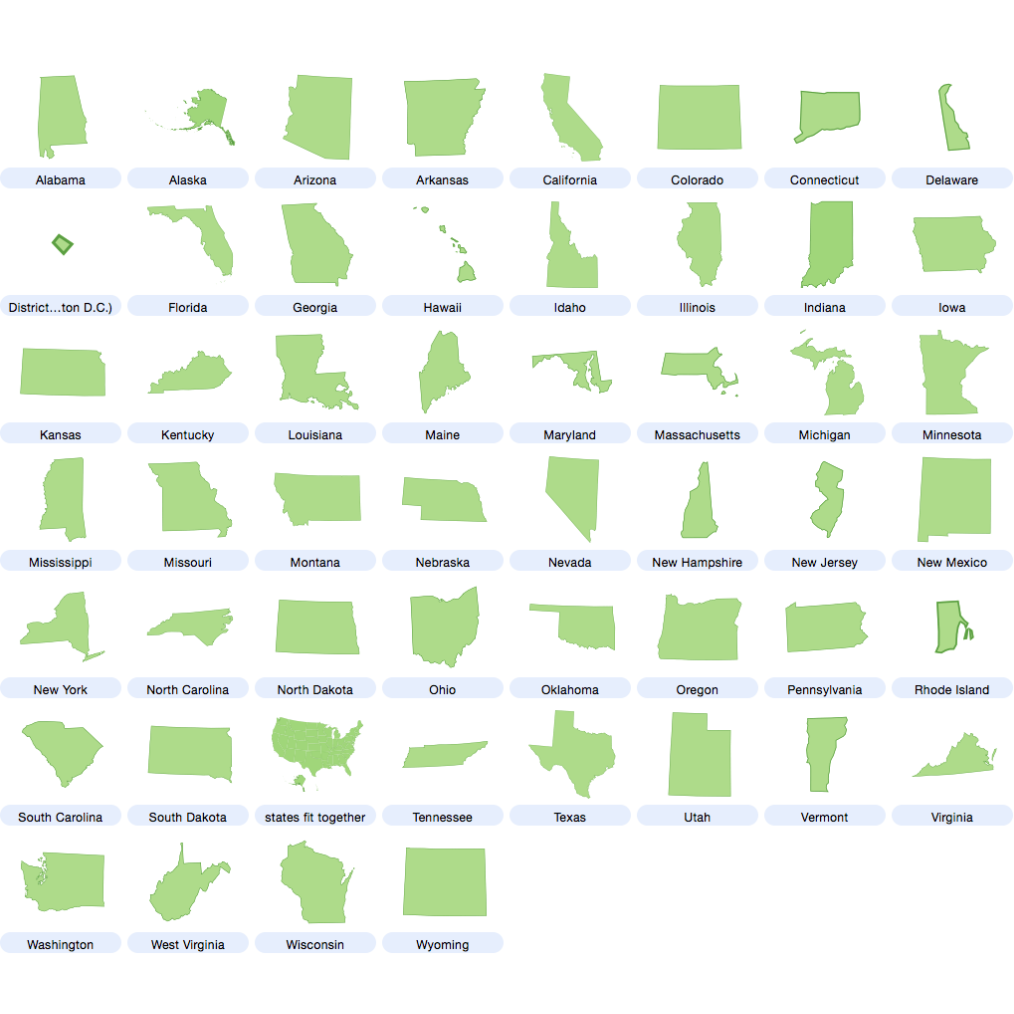 US States Outline Vectors